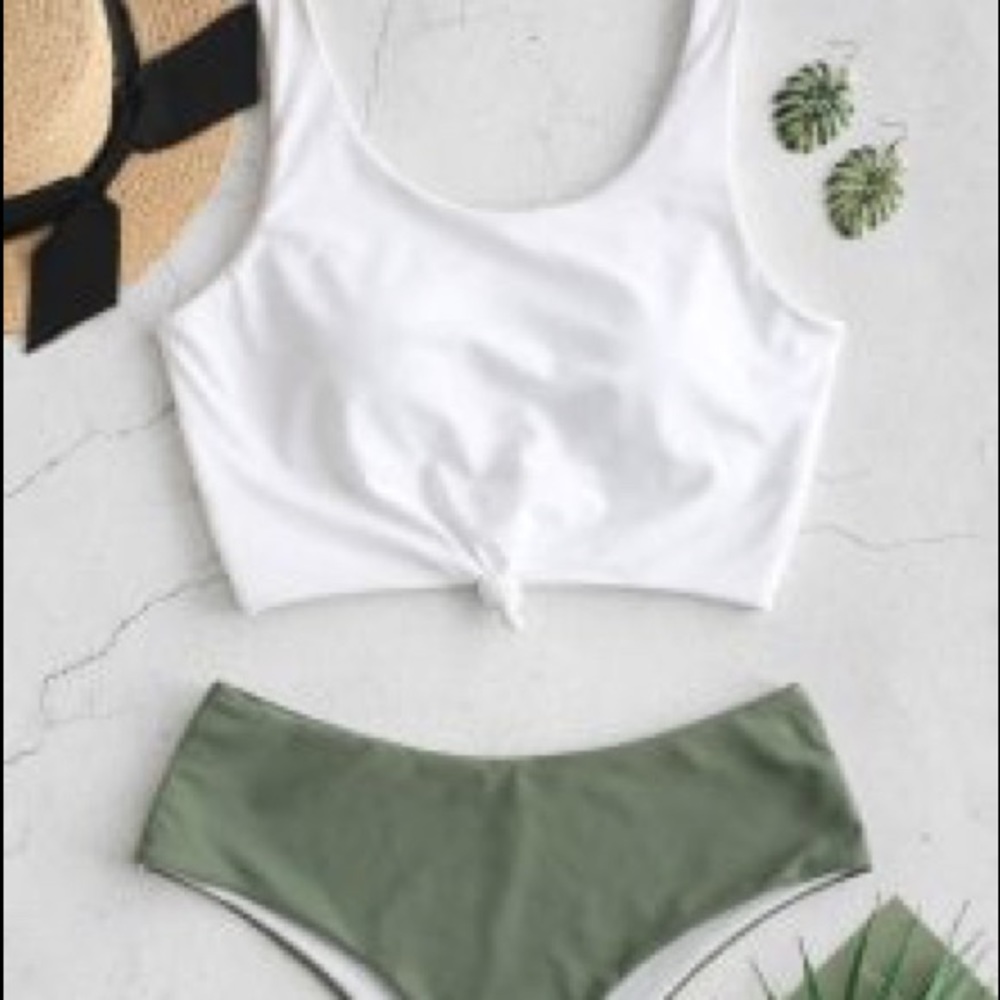 Zaful Knotted Color Block Tankini Set NWT